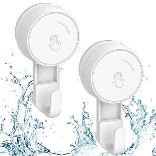 Ulinek 2er-Set Saugkraft-Haken Stark Bad ohne Bohren, bis zu 5 kg Belastbarkeit, 1000x wiederverwendbar, Saugnapf-Haken für Wand, Handtuch, Dusche, Badezimmer, Fliesen, Tür, Glas, Küche von Ulinek