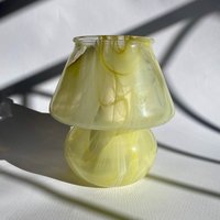 Vintage Glas Pilz Hellgelb Kerzenhalter Aus Der Toskana von UlisseTheModernist