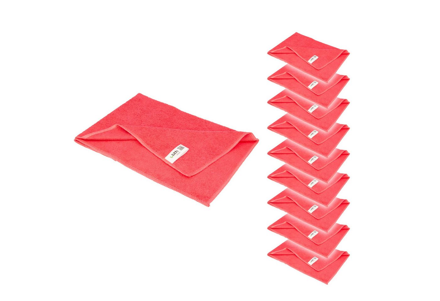 Ulith Clean-Profi Microfasertuch (10 Stück), 40 x 40 cm, Rot, 300 GSM Mikrofasertuch (rot) von Ulith