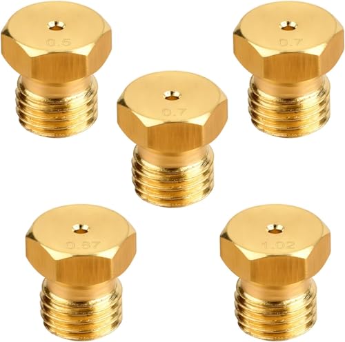 10 Stück Universal Butangas Düse Umrüstsatz LPG Umrüstsatz Universal Butan Gas Nozzles Düsen Umwandlungsdüsen für Herde und LPG Kochfelder 0.5 0.65 0.7 0.87 0.95 mm von Uliwamowi
