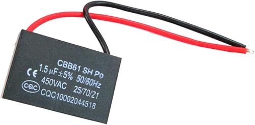 6 Stück CBB61 1,5 uF 450 V Kondensator, AC 50/60 Hz Kondensator Motorlüfter 1,5 uF, universelle Anwendung für 50/60 Hz Motoren, feuerfestes Gehäuse, einfach zu installieren, hohe Haltbarkeit 6 Stück CBB61 1,5 uF 450 V Kondensator, AC 50/60 Hz Kondensator Motorlüfter 1,5 uF, universelle Anwendung für 50/60 Hz Motoren, feuerfestes Gehäuse, einfach zu installieren, hohe Haltbarkeit von Uliwamowi