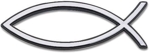 °°1750 Hochreliefschild "Fischkontur" silber-f. von Uljö