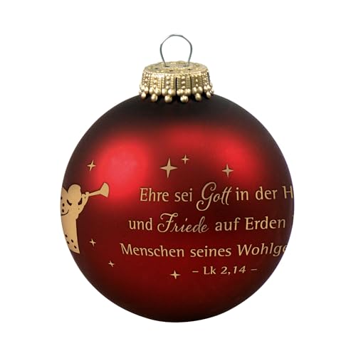Christbaumkugel bordeaux 'Ehre sei Gott in der Höhe und Friede auf Erden bei den von Uljö