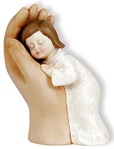 Uljö °° Figur Mädchen in Hand,Kunststoffguß, Creme 10cm, farbig 10cm oder 12,5cm, (farbig 12-5cm) von Uljö
