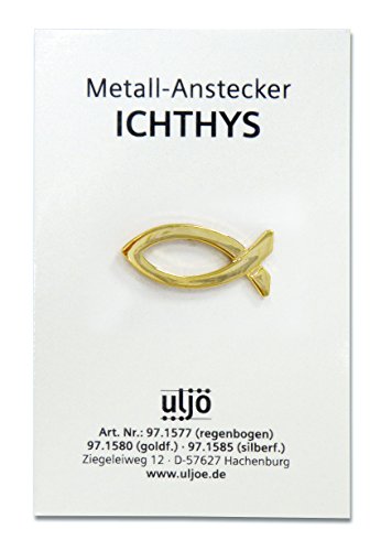 Uljö °° Metall-Anstecker Fisch 2cm goldfarben von Uljö