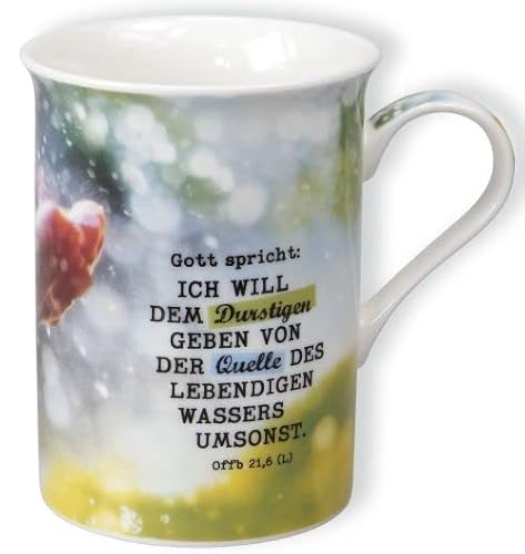 Uljö °° Porzellan-Tasse JL2018 Gott spricht:Ich Will dem Durstigen geben.Offb21,6(L) von Uljö