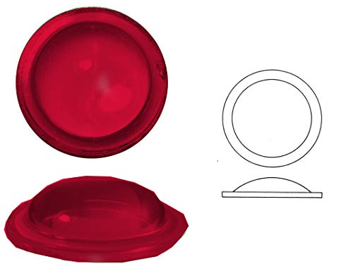 Bleiverglasungstein Bullauge glatt aus Glas, 1 STK, rund, Ränder geschert, Ø ca. 70 mm, h ca. 12 mm (transparent dunkelrot) von Ullmannglass