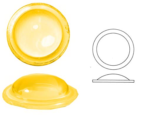 Bleiverglasungstein Bullauge glatt aus Glas, 1 STK, rund, Ränder geschert, Ø ca. 50 mm, h ca. 11 mm (Opal gelb) von Ullmannglass