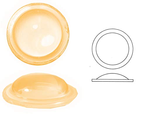 Bleiverglasungstein Bullauge glatt aus Glas, 1 STK, rund, Ränder geschert, Ø ca. 50 mm, h ca. 11 mm (transparent hellbernstein) von Ullmannglass