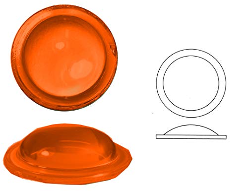 Bleiverglasungstein Bullauge glatt aus Glas, 1 STK, rund, Ränder geschert, Ø ca. 50 mm, h ca. 11 mm (transparent orange) von Ullmannglass