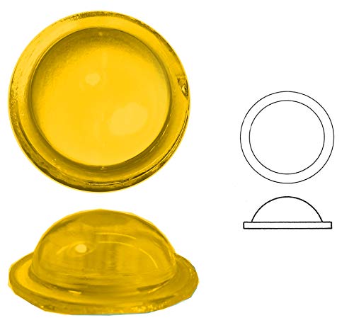 Bleiverglasungstein Bullauge glatt und extrahoch aus Glas, 1 STK., rund, Ränder geschert, Ø ca. 33 mm, h ca. 12 mm (transparent signalgelb) von Ullmannglass