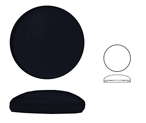 Ullmannglass Hohlbodenmuggelstein aus Glas, 1 STK., rund, Ränder gesäumt, Ø ca. 30 mm, h ca. 8 mm. (transparent schwarz) von Ullmannglass