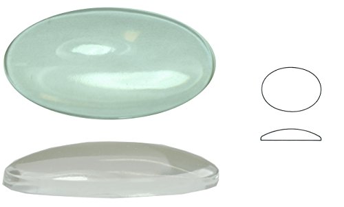 Ullmannglass Gepresste, Glatte Muggelsteine aus Glas, mit geschliffenem Boden, 1 STK, oval, Ränder gepresst, ca. 36x19 mm, h ca. 7 mm (transparent farblos) von Ullmannglass