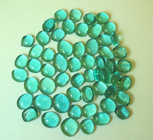 Ullmannglass Glasnuggets - Dekosteine - Muggelsteine, klein (Ø ca. 13/15mm) in Türkis zu 200 g verpackt. von Ullmannglass