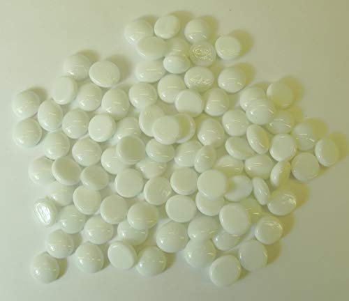Ullmannglass Glasnuggets - Dekosteine - Muggelsteine, klein (Ø ca. 13/15mm) in opalweiß zu 200 g verpackt. von Ullmannglass