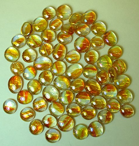 Ullmannglass Glasnuggets - Dekosteine - Muggelsteine, klein (Ø ca. 15-17mm) in transparent/rot (Feuer) irisierend zu 200g verpackt. von Ullmannglass