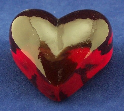 Ullmannglass Herz aus Glas in rot - Dekoherz von Ullmannglass