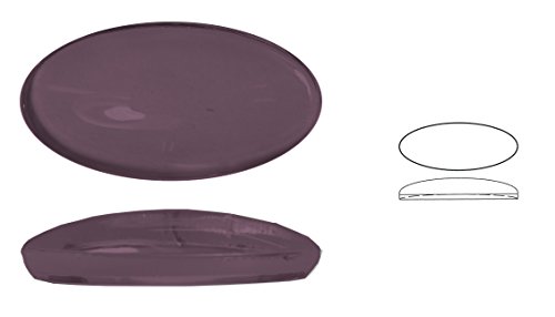 Ullmannglass Hohlbodenmuggelstein aus Glas, 1 STK., oval, Ränder gesäumt, ca. 36x19 mm, h ca. 7 mm. (transparent Amethyst) von Ullmannglass