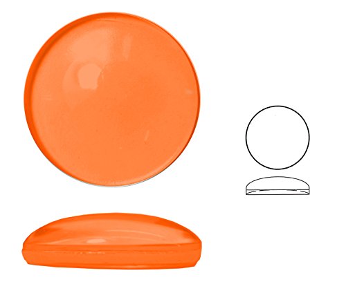 Ullmannglass Hohlbodenmuggelstein aus Glas, 1 STK., rund, Ränder gesäumt, Ø ca. 30 mm, h ca. 8 mm. (transparent orange) von Ullmannglass