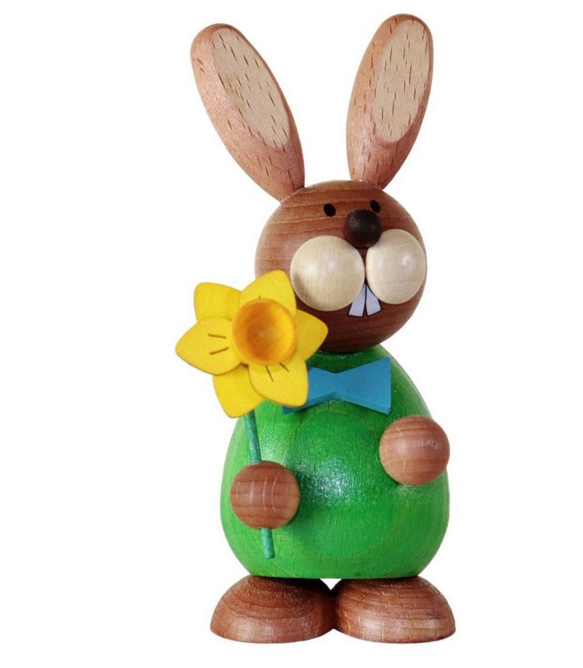 Ullrich Kunsthandwerk Dekofigur Ullrich Osterhase stehend mit Narzisse 12,0 cm groß von Ullrich Kunsthandwerk