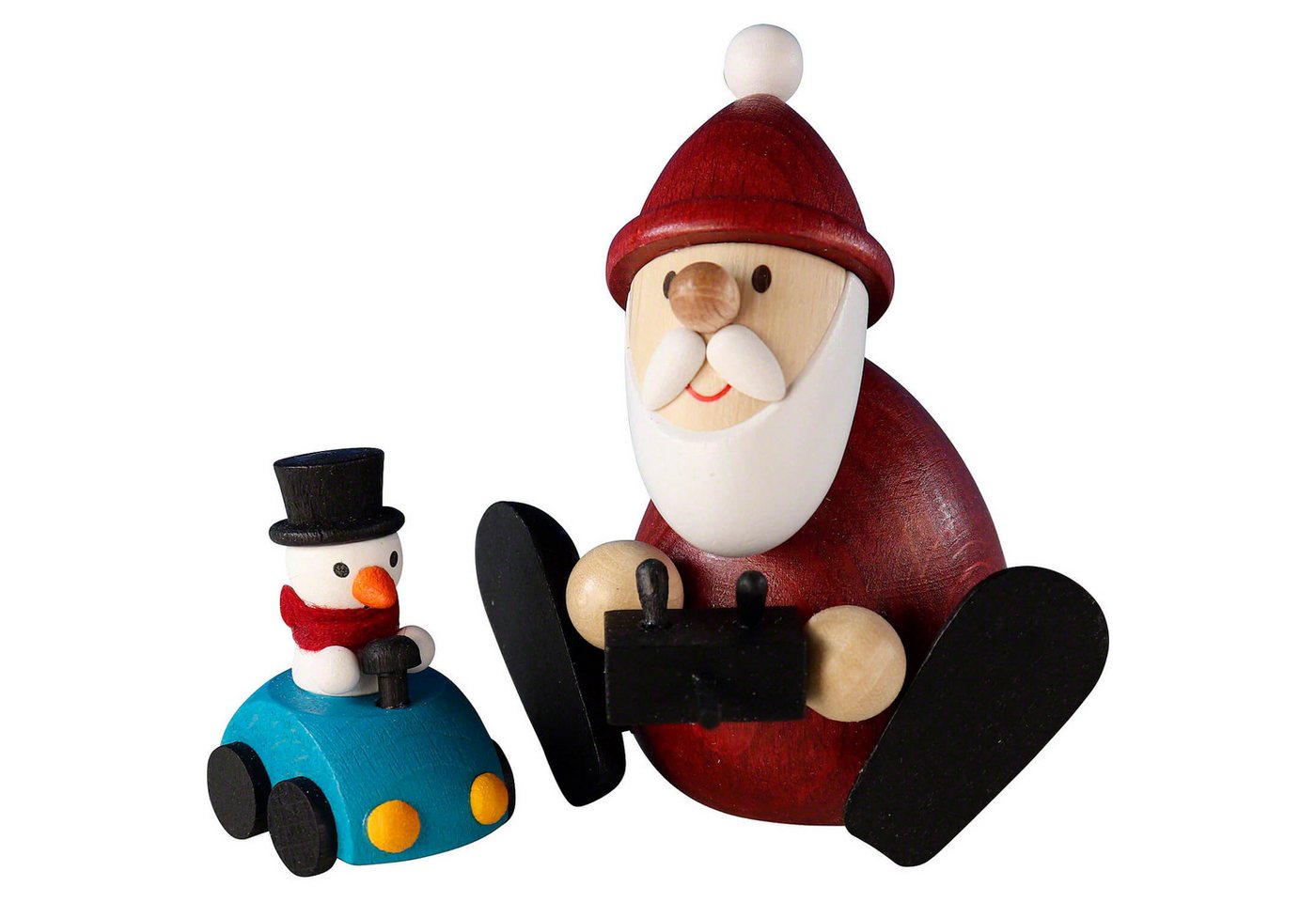 Ullrich Kunsthandwerk Dekofigur Weihnachtsmann mit ferngesteuertem Auto (8,3cm) von Ullrich Kunsthand von Ullrich Kunsthandwerk
