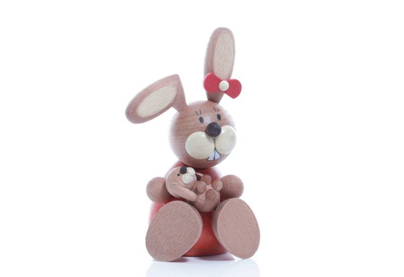 Ullrich Kunsthandwerk Osterhase Osterartikel Osterhase mit Hasenkind Höhe=11cm NEU von Ullrich Kunsthandwerk