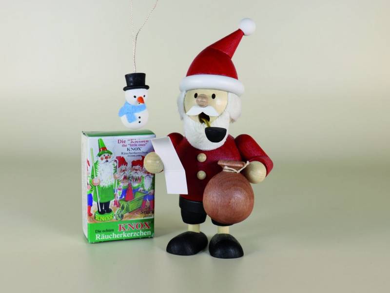 Ullrich Kunsthandwerk Räuchermännchen Geschenkset Mini-Räuchermann "Weihnachtsmann" + 1 Baumbehang + 1 Pack von Ullrich Kunsthandwerk