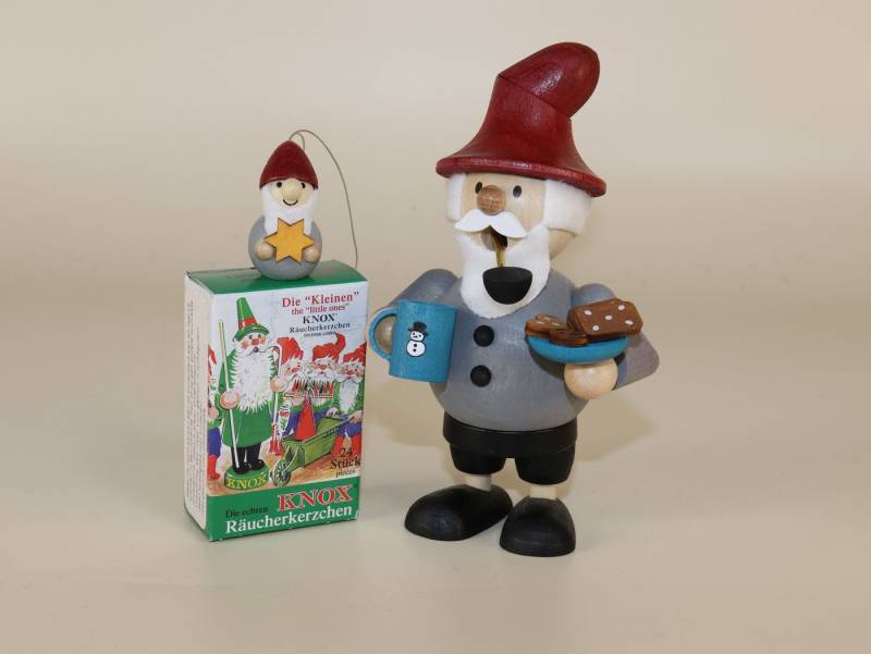 Ullrich Kunsthandwerk Räuchermännchen Geschenkset Mini-Räuchermann "Wichtel mit Tasse und Keksen" 1 von Ullrich Kunsthandwerk