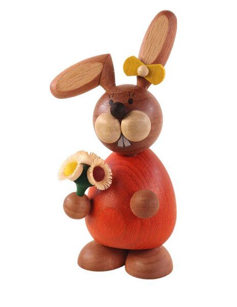 Ullrich Neuhausen Osterhase mit Blumentrauß aus dem Erzgebirge von Ullrich Neuhausen