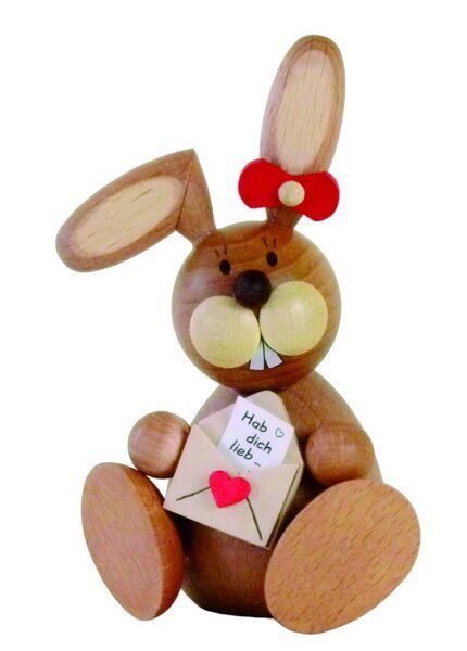 Ullrich Neuhausen Osterhase sitzend mit Brief aus dem Erzgebirge von Ullrich Neuhausen