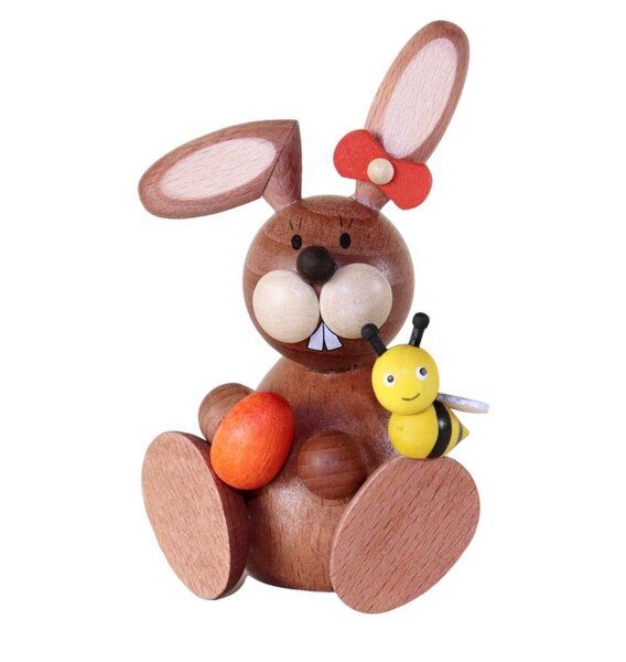 Ullrich Neuhausen Osterhase sitzend mit Ei und Biene von Ullrich Neuhausen