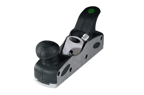 Ulmia Alu-Line Hobel (mit Jahrringe-Gravur, aus Aluminium + recycelbarem Kunststoff, Seitenteile wechselbar, Hobelhörnchen ergonomisch geformt, Handhobel, Holzhobel) HA48-3 von Ulmia