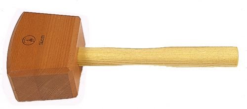 Ulmia 300-2 Holzhammer / Schreinerklüpfel 300-2 ~ Schlagkopf aus bestem, gedämpftem Rotbuchenholz, alle Kanten mit gefräster Faste, Stiel aus Eschenholz, eingeleimt und verkeilt ~ Schlagkopf: 140 x 80 x 110 von Ulmia