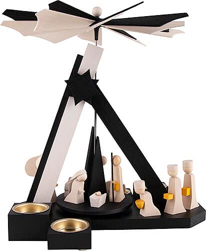 ULMIK 1-stöckige Pyramide Weihnachtsgeschichte - schwarz-weiß - 30 cm von ULMIK