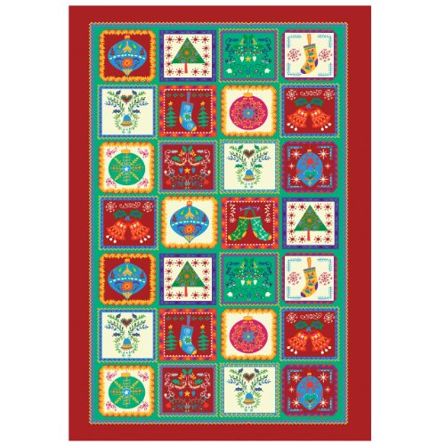 ULSTER WEAVERS Leinen Geschirrtuch Handtuch - Serie ' Festivale Squares ' - Weihnachten Motiv von Ulster Weavers