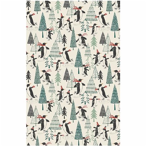 Ulster Weaver Geschirrtuch, Pinguine auf EIS, Baumwolle, Mehrfarbig von Ulster Weavers