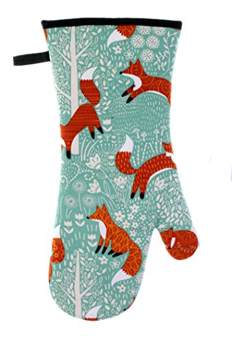 Ulster Weavers Futtersuche Fuchs Baumwolle Ofenhandschuh – mit niedlichem Tier-Design, handgezeichnetes Design, Enteneiblau – 100% Baumwolle – Kochgeschenk für Bäcker und Köche – Küchenutensilien-Serie von Ulster Weavers