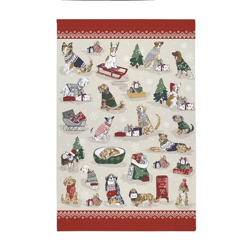 Ulster Weavers Geschirrtuch, Motiv: Weihnachtshunde, 100 % Baumwolle, Merry Mutts von Ulster Weavers