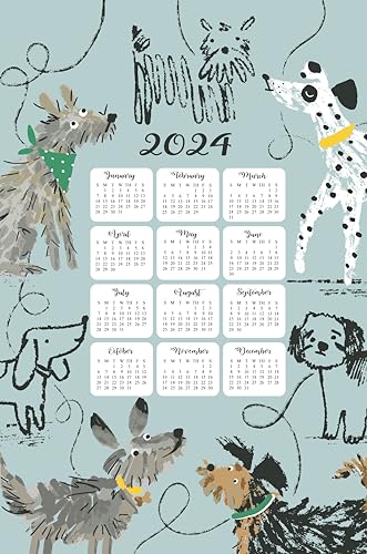 Ulster Weavers Geschirrtuch aus 100 % Baumwolle, limitierte Auflage, Hundetage, Kalender 2024 von Ulster Weavers