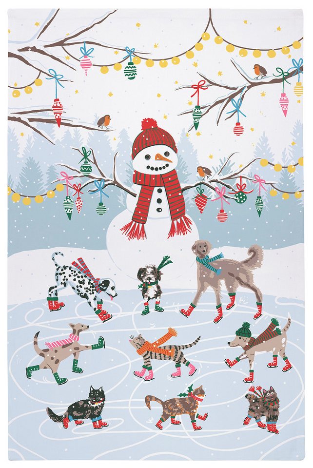 Ulster Weavers Geschirrtuch Ice Skating Animals, (1-tlg., 1-teilig), Küchentuch 100% Baumwolle 48x74 cm von Ulster Weavers