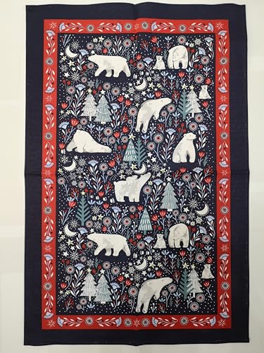 Ulster Weavers Geschirrtuch mit Weihnachtsmotiv, 100 % Baumwolle, Blau/Mehrfarbig, Eisbär von Ulster Weavers