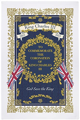 Ulster Weavers Geschirrtuch King Charles Coronation – Special – 74 x 48 cm in Marineblau von Ulster Weavers