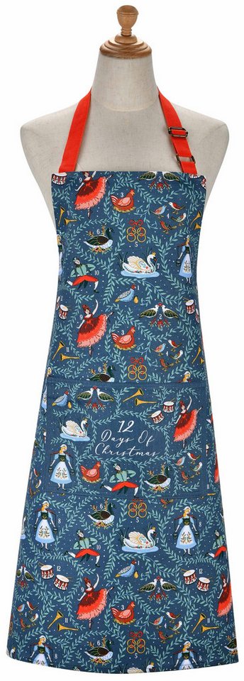 Ulster Weavers Kochschürze 12 Days of Christmas, (1-tlg., 1-teilig), Küchenschürze Nackenband aufgesetzte Tasche ca.70x85cm Baumwolle von Ulster Weavers