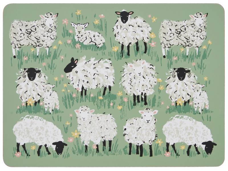 Ulster Weavers Platzset Woolly Sheep, (Set, 4-St., 4-teilig), Tischset Korkunterseite hitzebeständig abwaschbar ca.21x29x0,5cm von Ulster Weavers