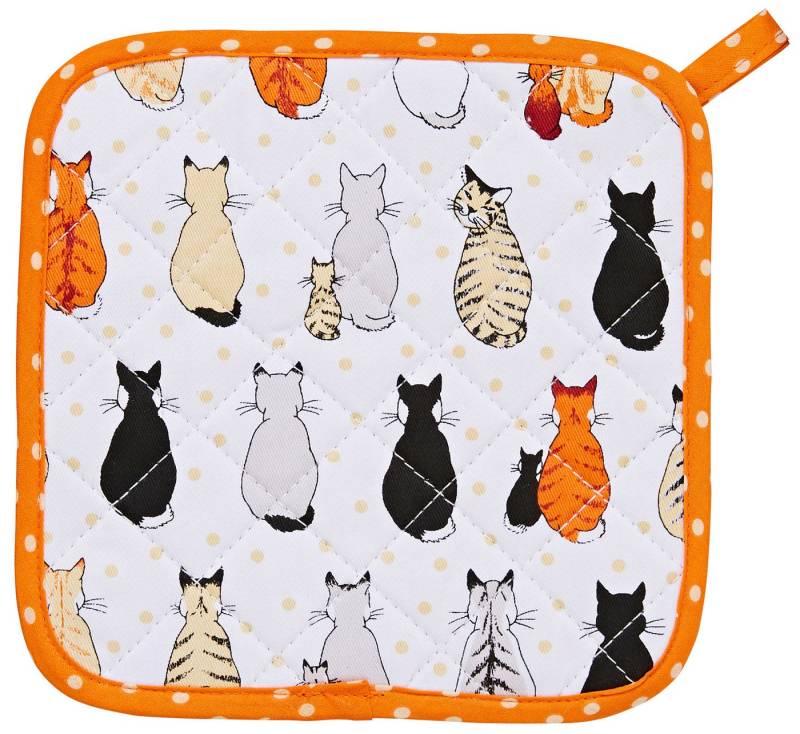 Ulster Weavers Topflappen Cats in Waiting, (Set, 1-tlg., 1-teilig), 1x Topflappen hitzebeständig wattiert Pfannen Untersetzer ca.21x21cm von Ulster Weavers