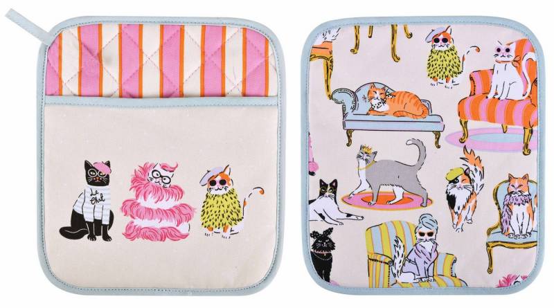 Ulster Weavers Topflappen Cool Cats, (1-tlg., 1-teilig), 1x Topflappen hitzebeständig wattiert Pfannen Untersetzer ca.21x21cm von Ulster Weavers