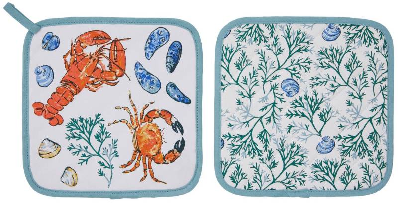 Ulster Weavers Topflappen Shellfish, (Set, 1-tlg., 1-teilig), 1x Topflappen hitzebeständig wattiert Pfannen Untersetzer ca.21x21cm von Ulster Weavers