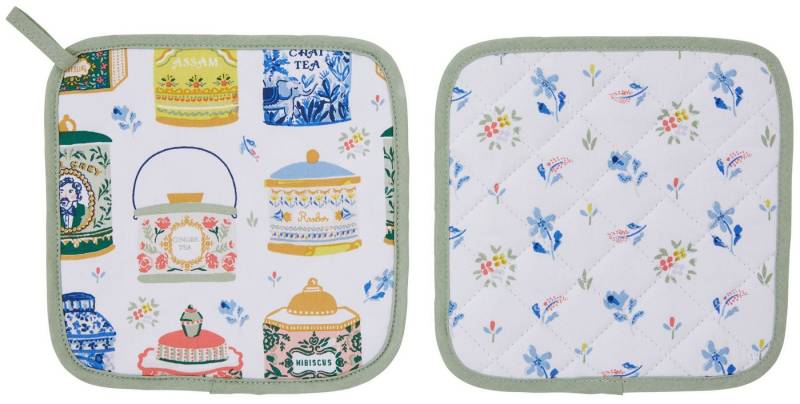 Ulster Weavers Topflappen Tea Tins, (Set, 1-tlg., 1-teilig), 1x Topflappen hitzebeständig wattiert Pfannen Untersetzer ca.21x21cm von Ulster Weavers
