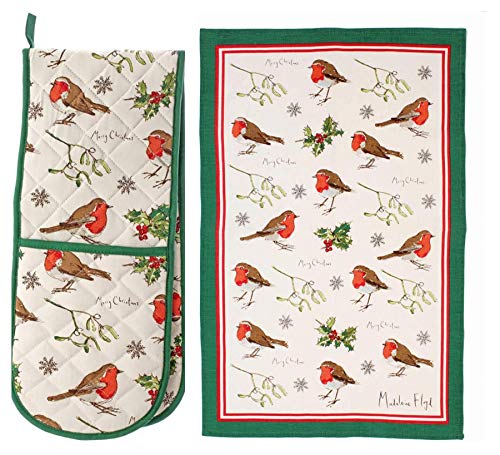 Ulster Weavers Weihnachten Rotkehlchen Heilig Doppelte Ofenhandschuhe Handschuhe & Tee Schale Handtuch von Ulster Weavers