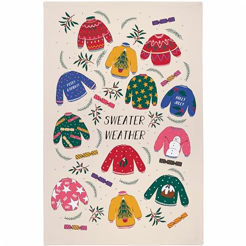 Ulster Weavers Weihnachtspullover-Geschirrtuch (74 x 48 cm) – 100% Baumwolle – waschbar – Weihnachtspullover Geschirrtuch – Küchenzubehör & Dekor von Ulster Weavers